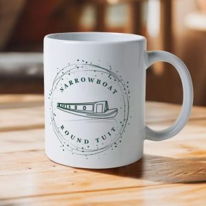 A photo of a white ceramic mug