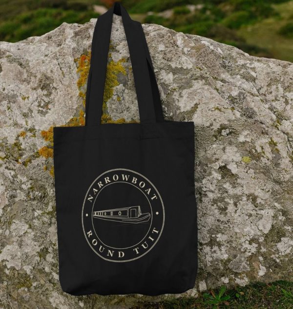 A photo of a black tote bag