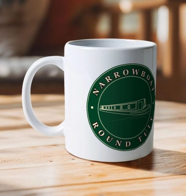 A photo of a white ceramic mug