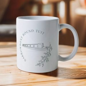A photo of a white ceramic mug