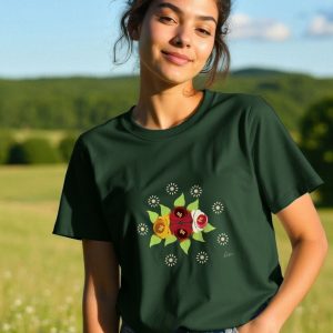 Women's Casual T-shirt: Roses and Daisies