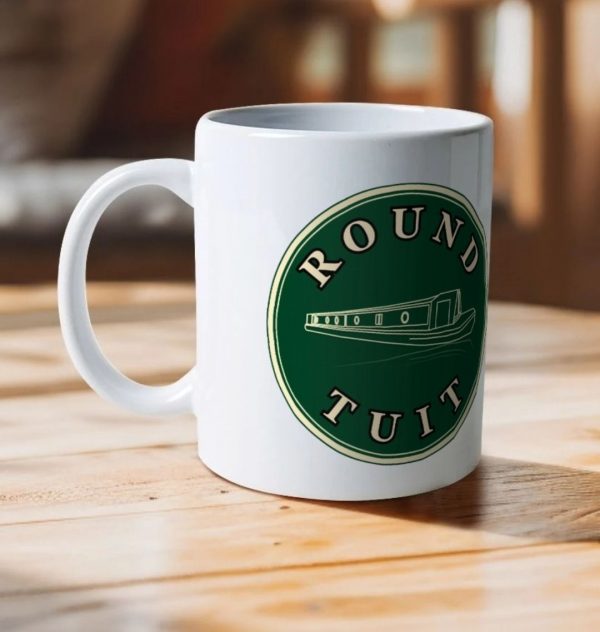 A photo of a white ceramic mug