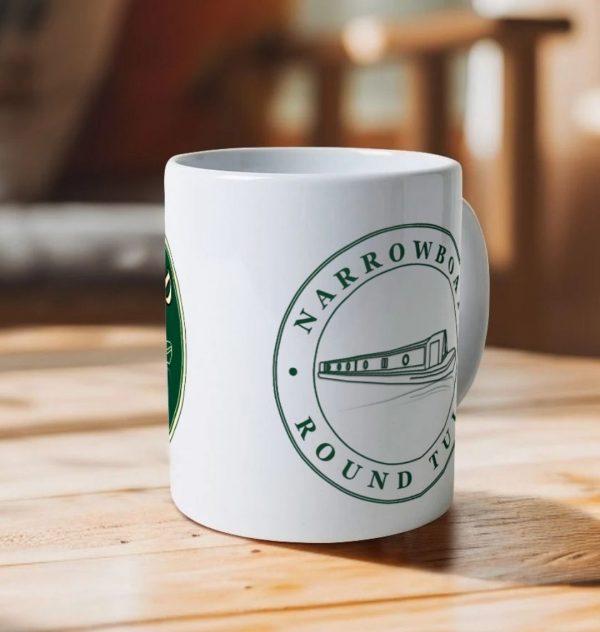 A photo of a white ceramic mug