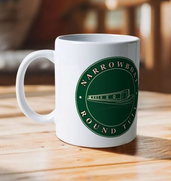 A photo of a white ceramic mug
