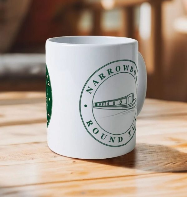 A photo of a white ceramic mug