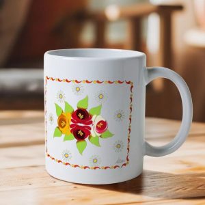 Ceramic Mug: Roses and Daisies Canal Art