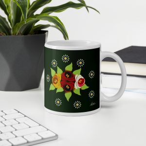 green traditional canal art mug