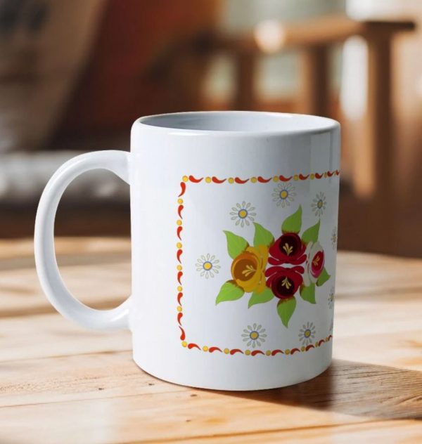 Ceramic Mug: Roses and Daisies Canal Art - Image 2