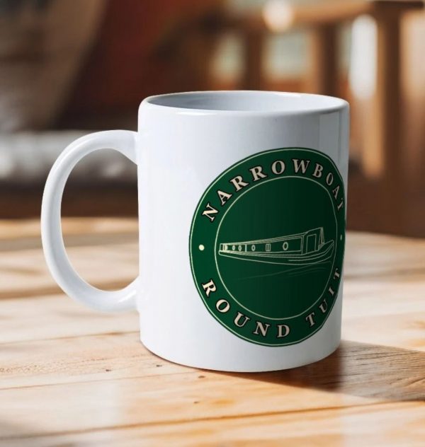 A photo of a white ceramic mug