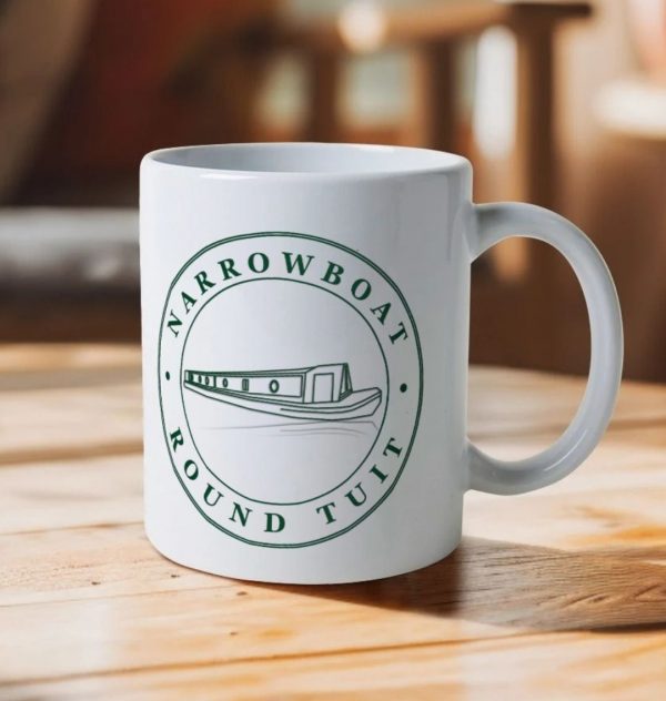 A photo of a white ceramic mug